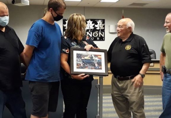 Lebanon Police Officer honored by the Route 66 Friends of the NRA