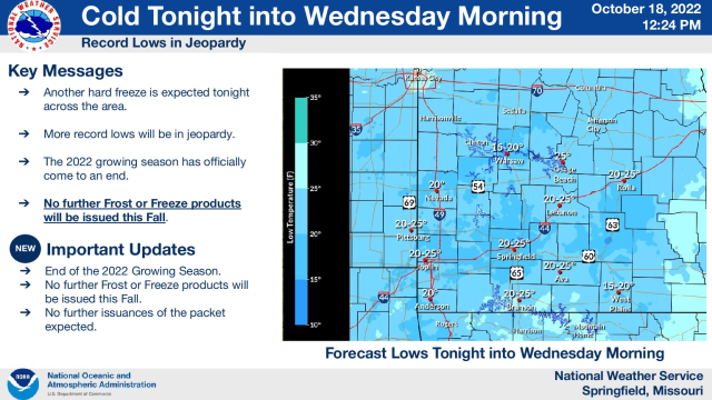 Another night of freezing temps and elevated fire danger