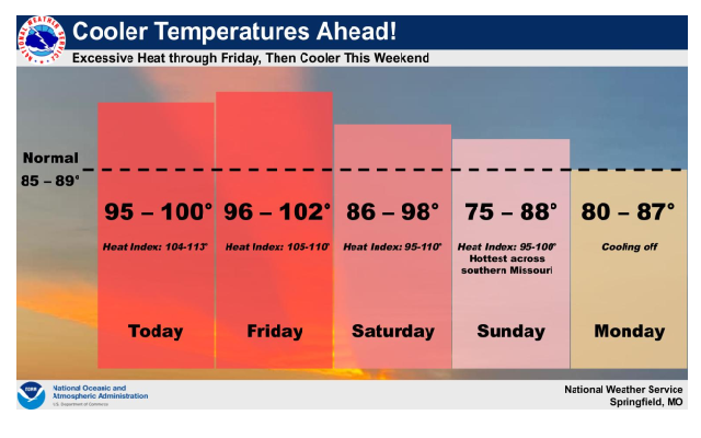Excessive Heat Warning again but cooler temperatures on the way