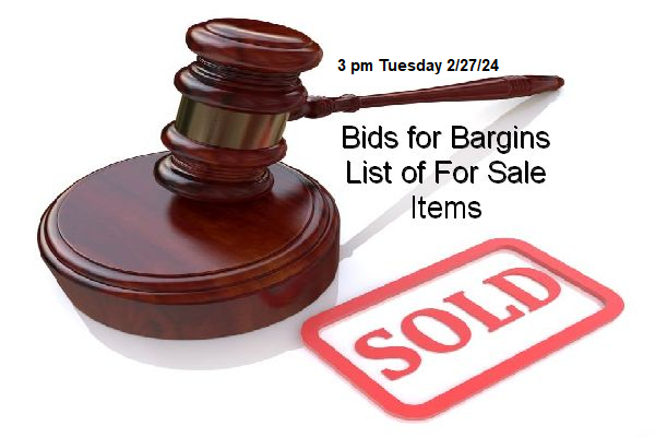 Bids for Bargains back for one last Auction February 27 at 3 pm